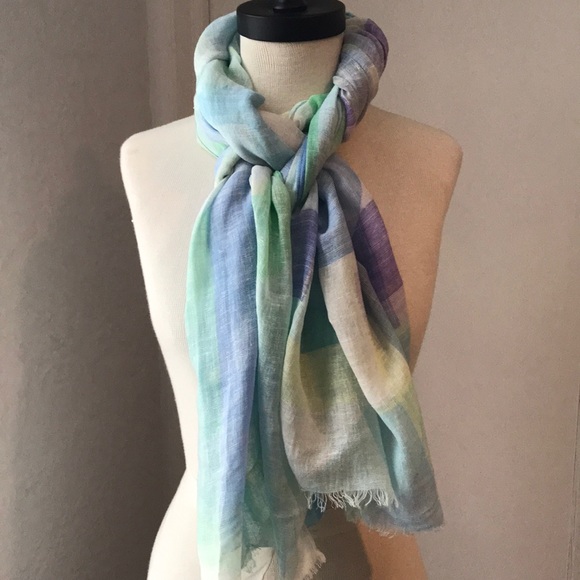 Echo Modal/Linen Watercolor Scarf/Wrap - Picture 4 of 5